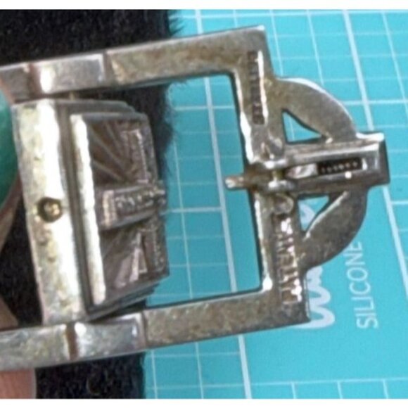 Art Deco Sterling Silver Marcasite Reversible Pendant Cross Floral Signed - Picture 3 of 9